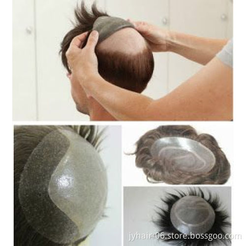 New Arrival men toupee Human hair material thin skin toupee in stock, hd full lace humanhair toupee for men